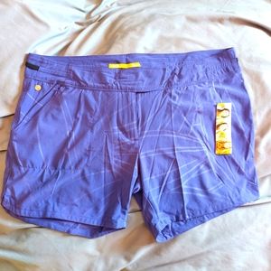 Lole Seaside Boardshort Size XL BNWT Women's Short Purple Zip Pocket Velcro Zip